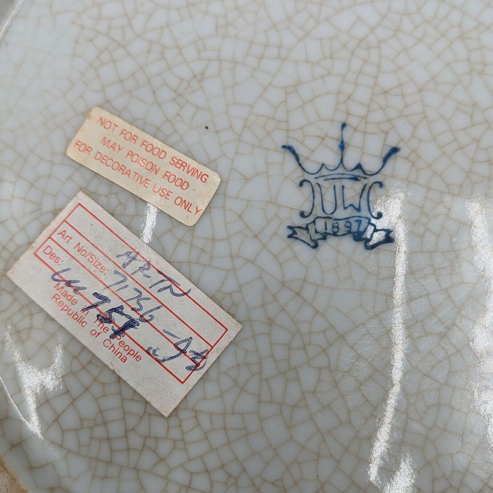 Vintage United Wilson 1897 JUWC Handpainted Porcelian 10" Blue Mark Plate FLAWS - Picture 4 of 8